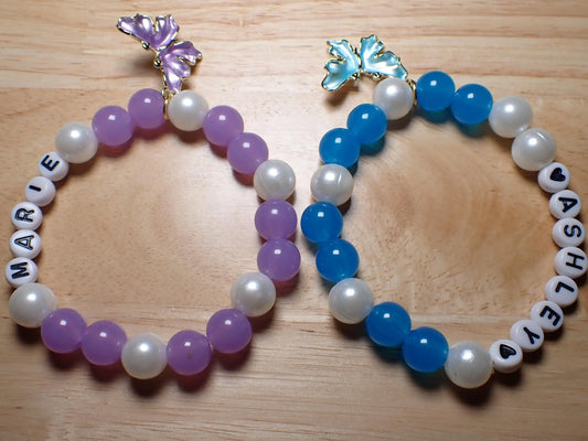 Personalized butterfly name bracelets