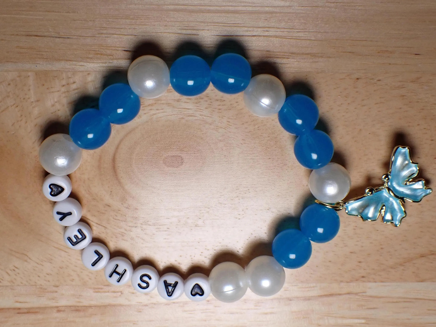 Personalized butterfly name bracelets