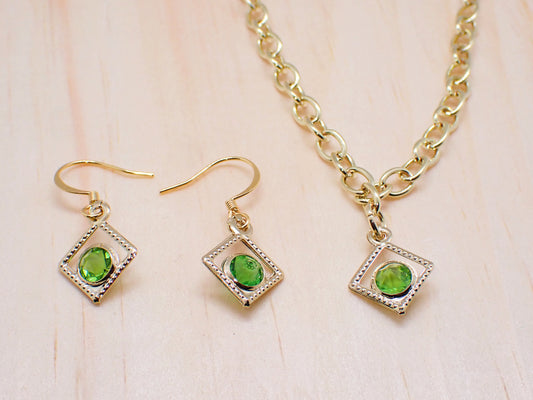 Rhinestone Necklace & Earrings Set