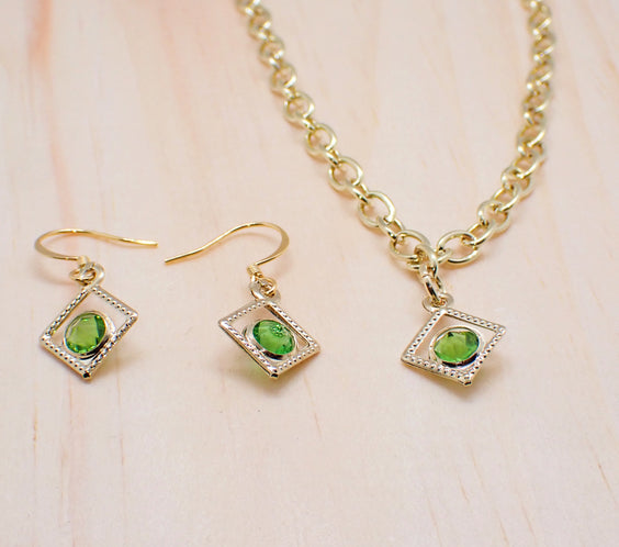 Rhinestone Necklace & Earrings Set
