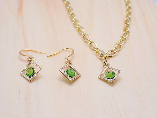 Rhinestone Necklace & Earrings Set