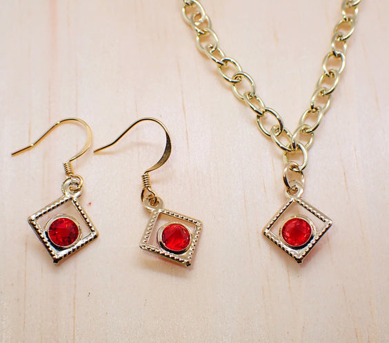 Rhinestone Necklace & Earrings Set