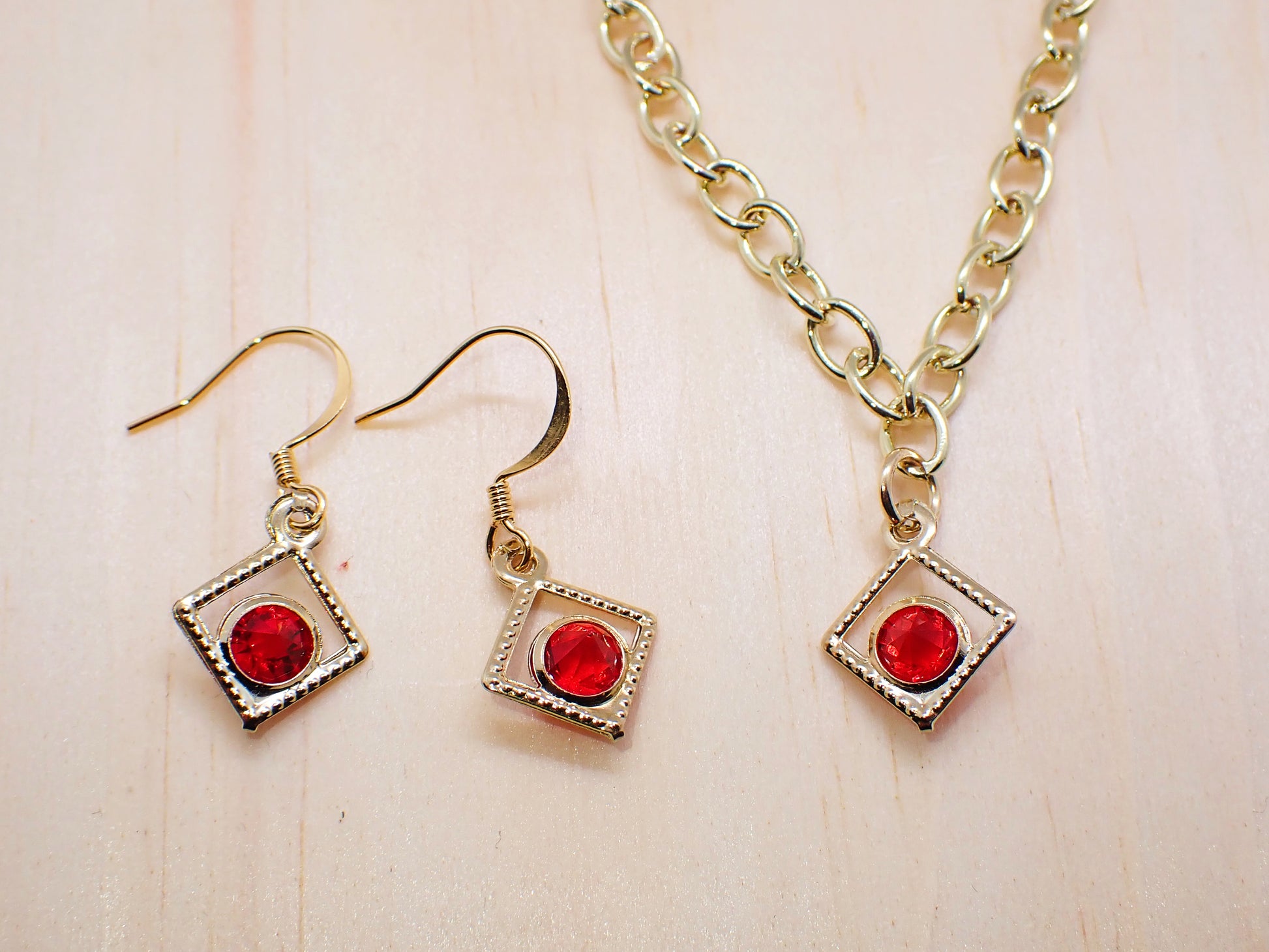 Rhinestone Necklace & Earrings Set