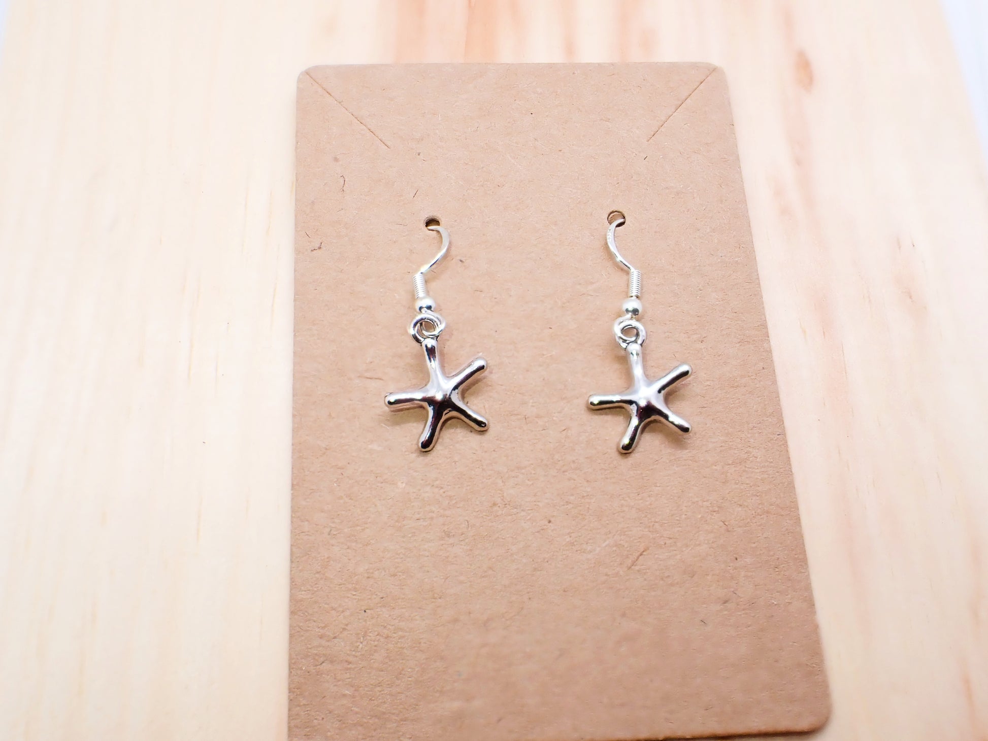 Silver Starfish Dangle Earrings