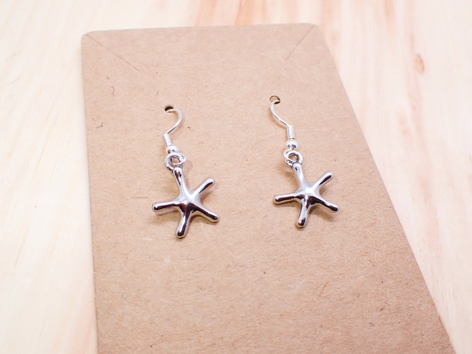 Silver Starfish Dangle Earrings