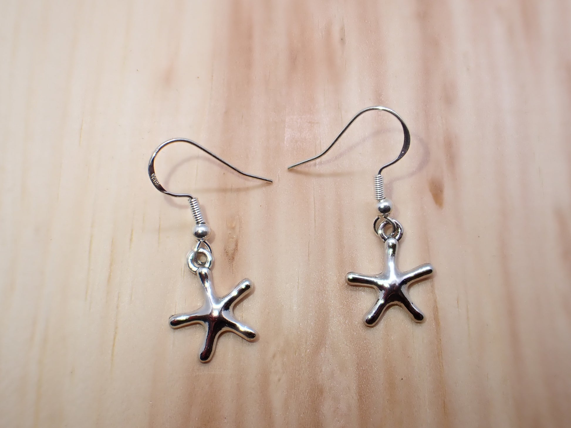Silver Starfish Dangle Earrings