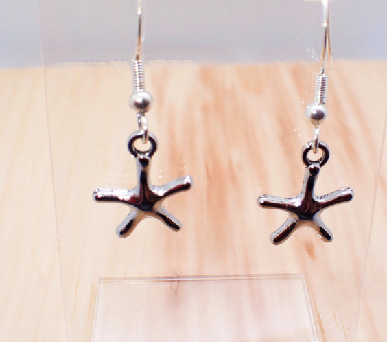 Silver Starfish Dangle Earrings