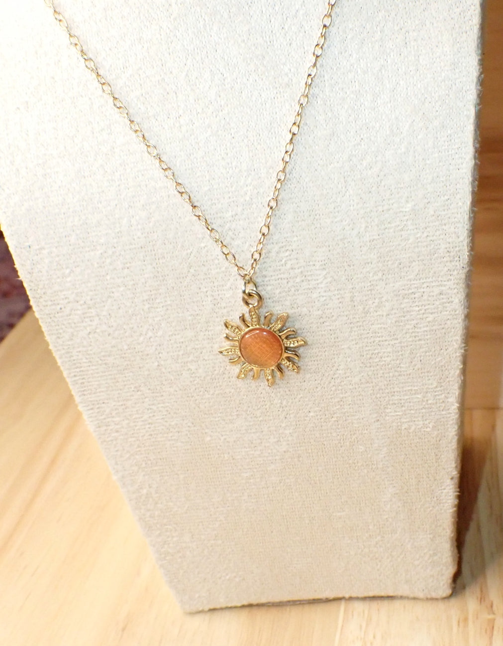 Dainty opal sun necklace