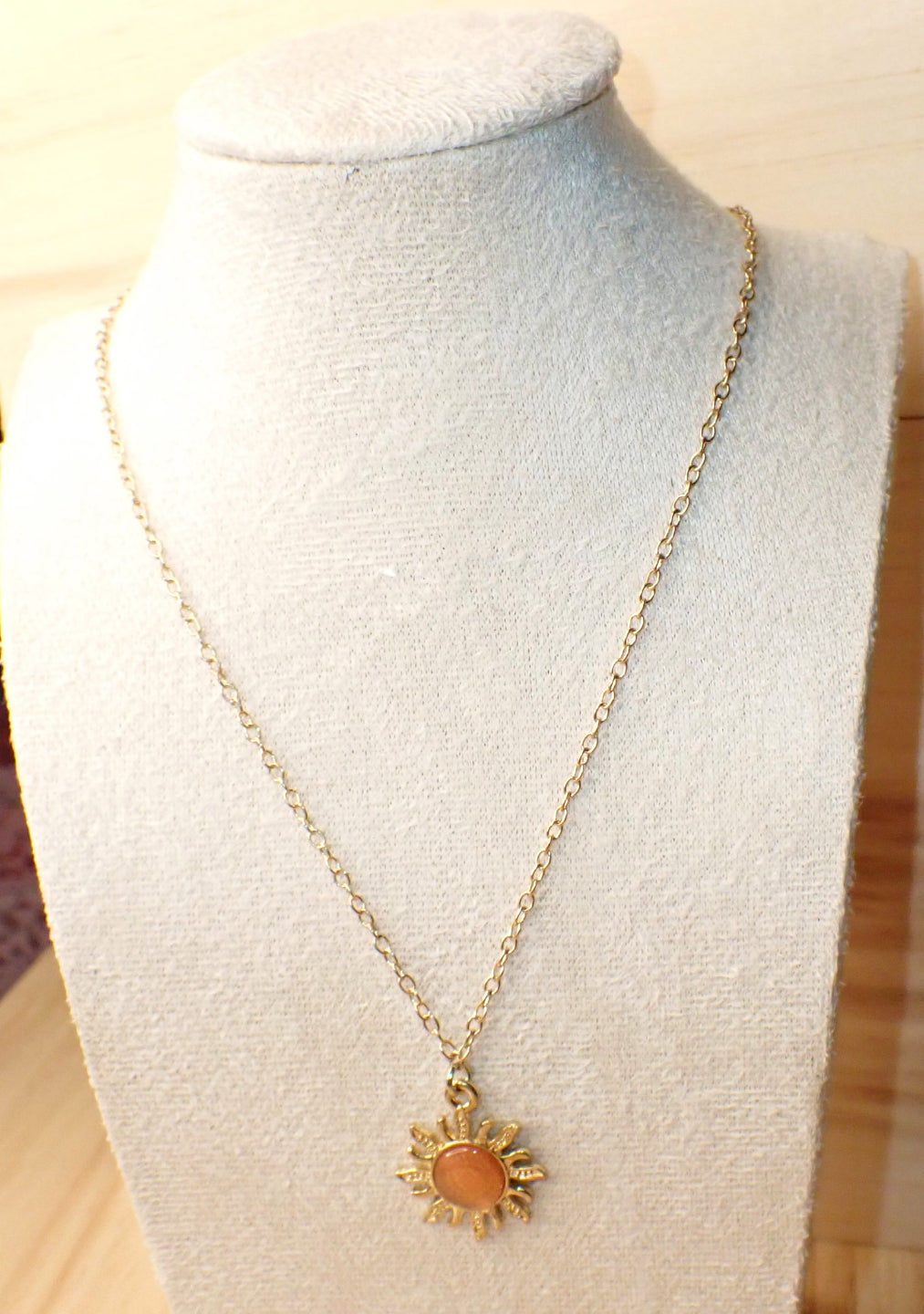 Dainty opal sun necklace