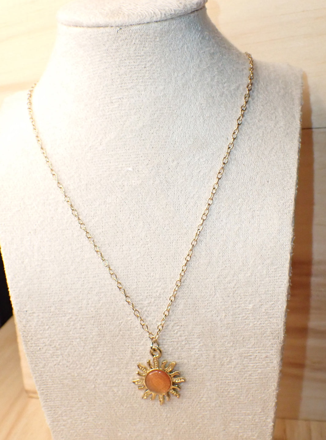 Dainty opal sun necklace