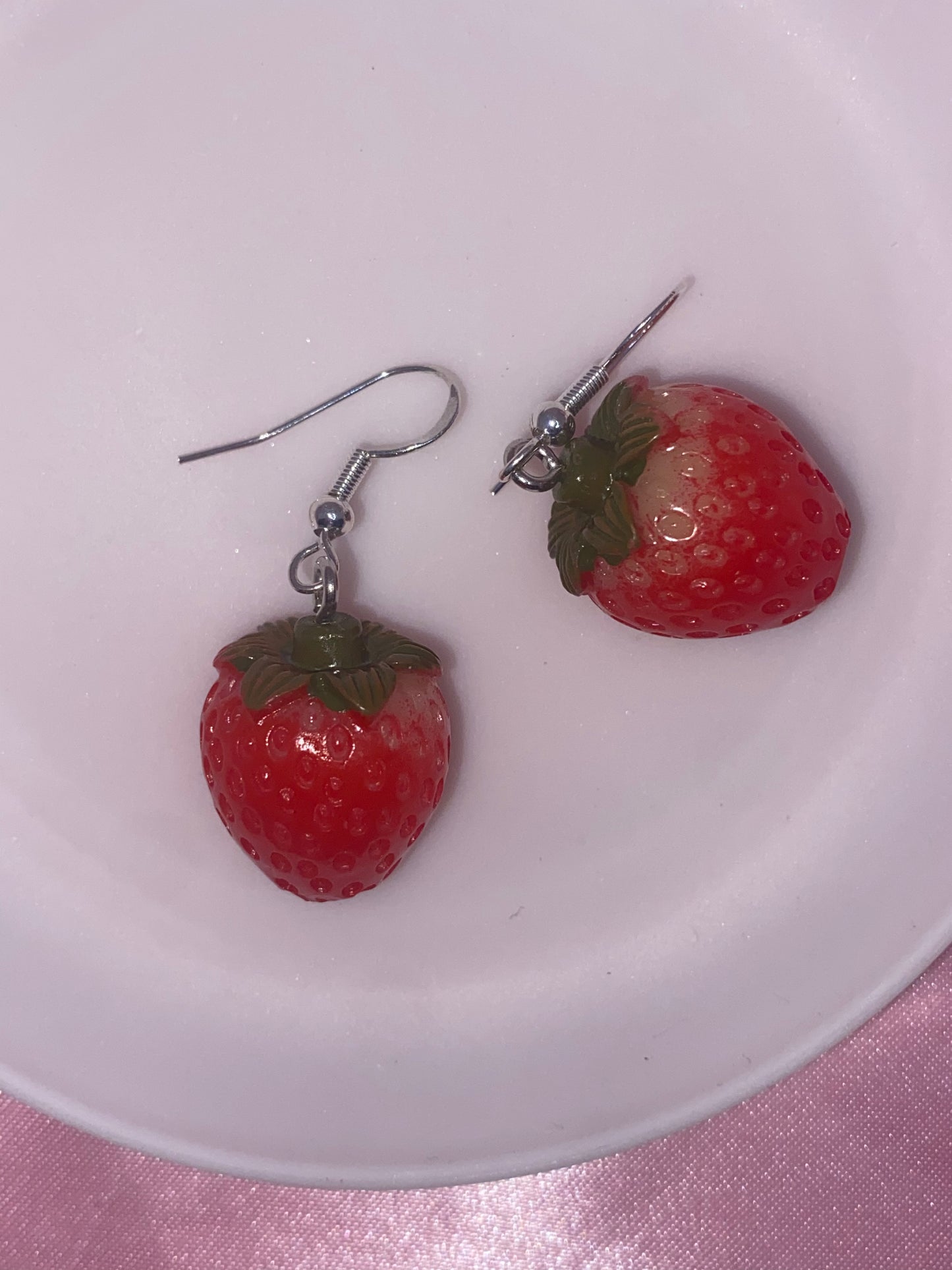 Dainty Strawberry Drop Earrings