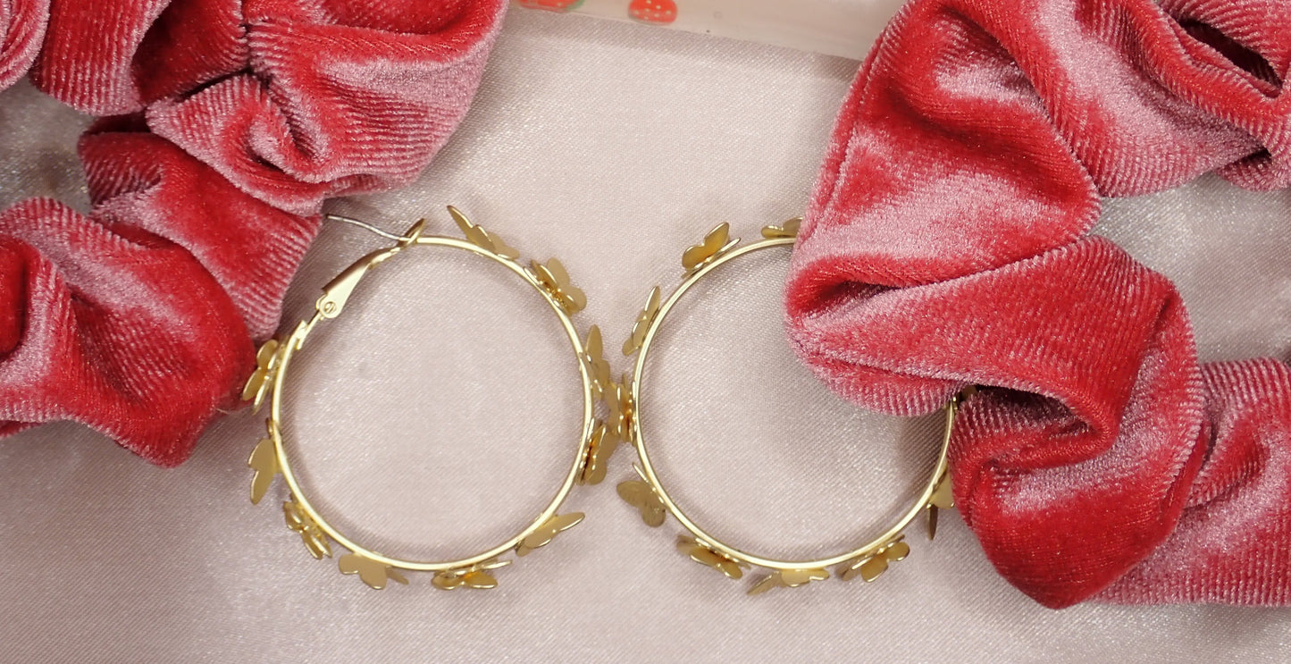 Butterfly Hoop Earrings