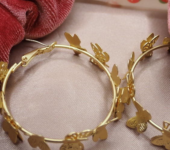 Butterfly Hoop Earrings