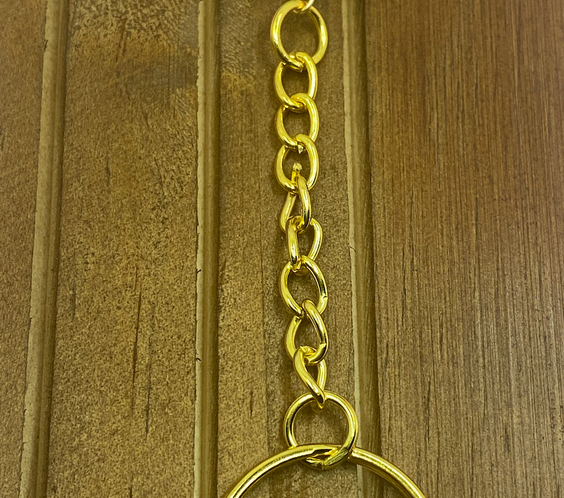 Glass Heart Shaped Gold Keychains