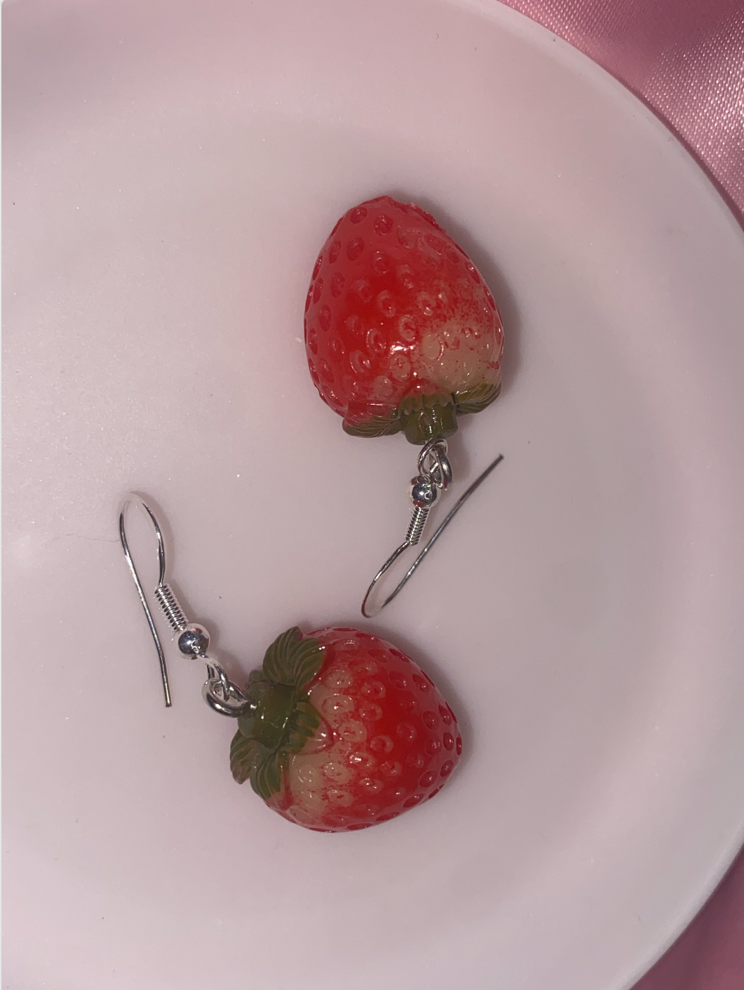 Dainty Strawberry Drop Earrings