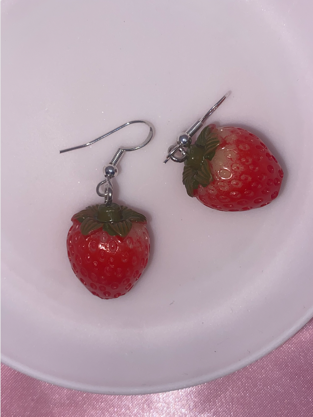 Dainty Strawberry Drop Earrings
