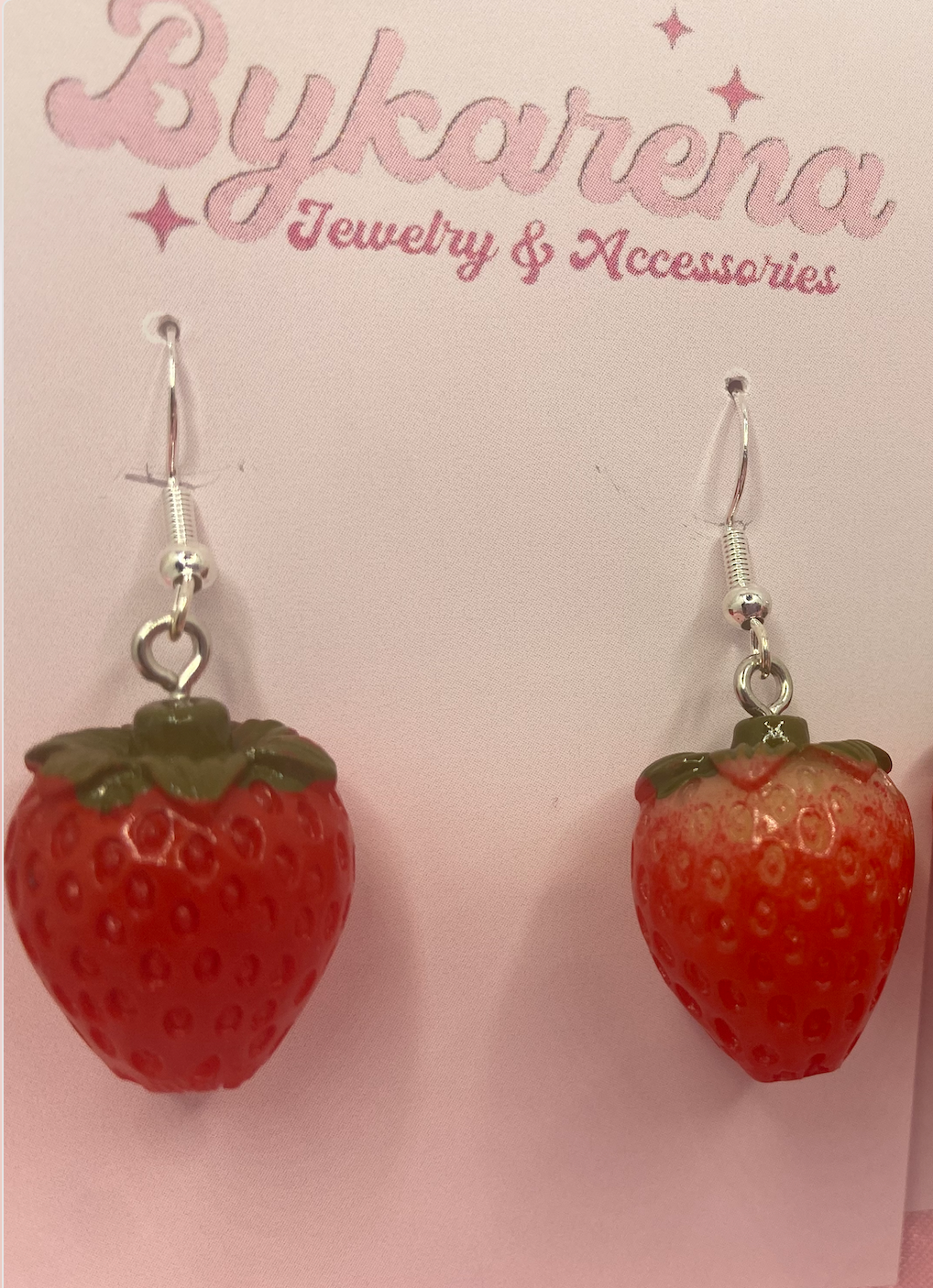 Dainty Strawberry Drop Earrings